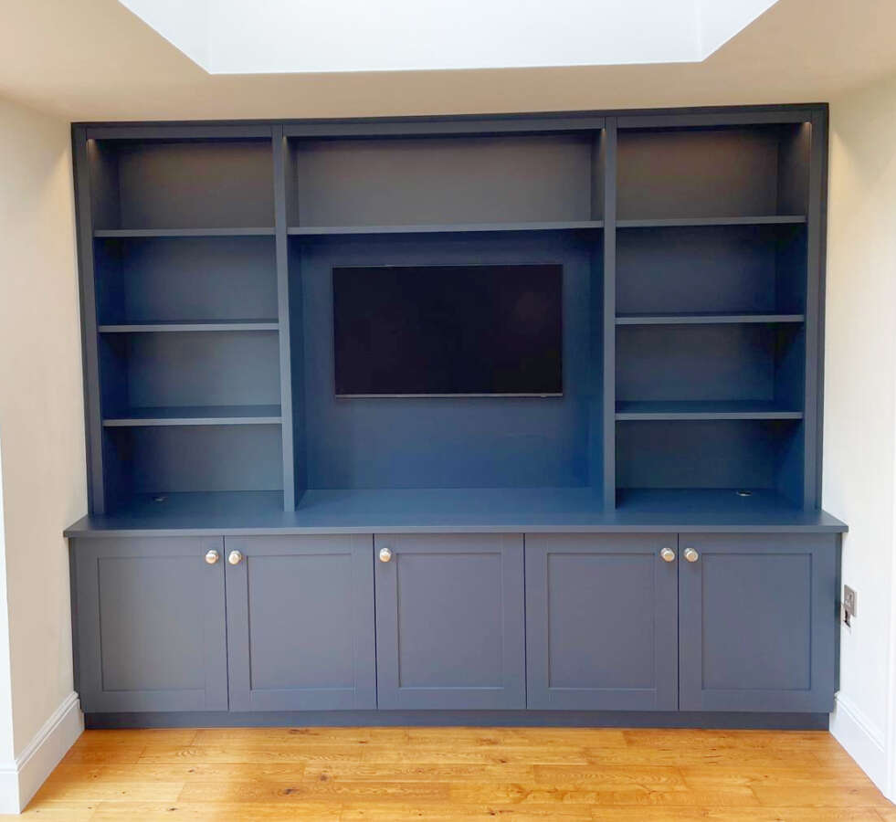 Bespoke Blue media Wall unit